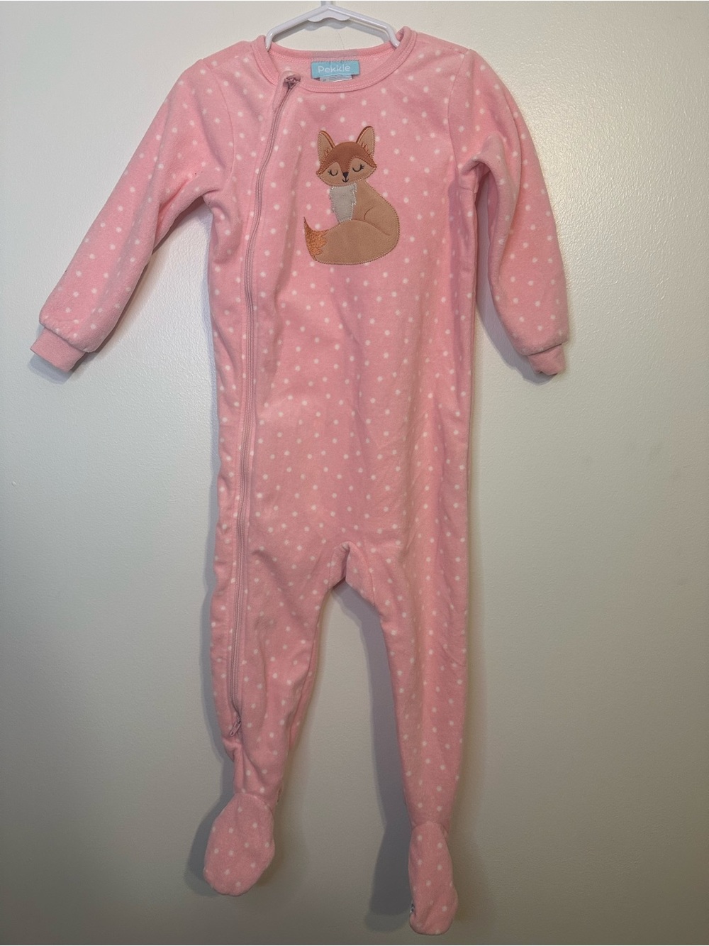 Pekkle Girls Fox Fleece One-Piece Pajamas